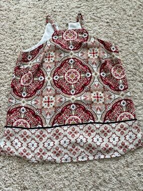 INC 2P Petite Red Paisley Dressy Y2K Boho Tank, Resortwear Blouse